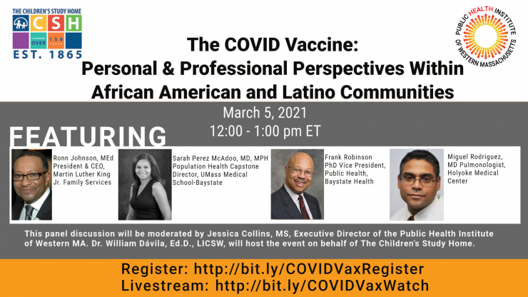 Recording Posted: 3/5 Webinar about COVID Vaccine, Personal & Professional Perspectives Within African American and Latino Communities